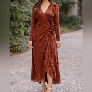 Tanya Taylor Laureen Velvet Wrap Dress 12